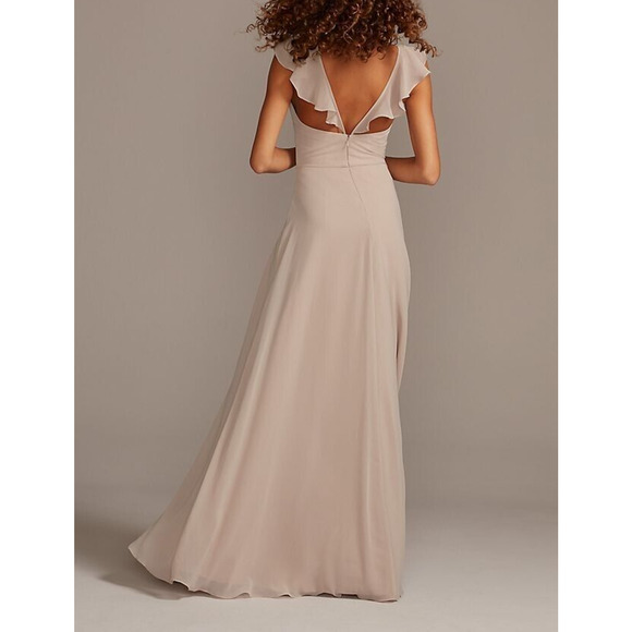 CELEBRATE DB STUDIO NEW $100 Ruffle Spaghetti Strap Chiffon Bridesmaid‎ Dress 18 - Picture 2 of 6